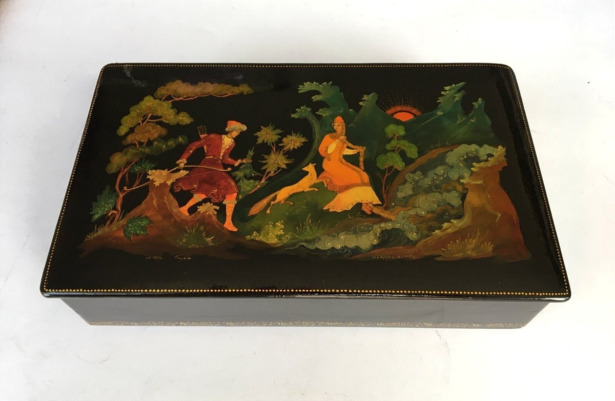 ❗Palekh 1971 Russian Lacquer box fairy tale 