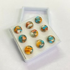  WHOLESALE NATURAL OYSTER COPPER TURQUOISE CABOCHON ROUND SHAPE LOOSE GEMSTONE