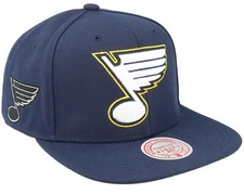 Mens Mitchell & Ness NHL ALTERNATE FLIP SNAPBACK BLUES