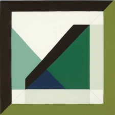 Medium Abstract Painting 2x2 ft. Post-Modernism Geometric Demrin Cubism II NEW