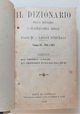 Das Wörterbuch der Lehre und der Strafrechtschaft Sondergesetze 1906-1