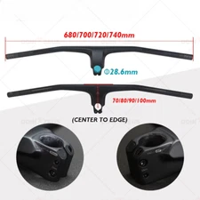Full Carbon Fiber One Piece Handlebar Stem 70-100mm Angle -20 Degree  Matte