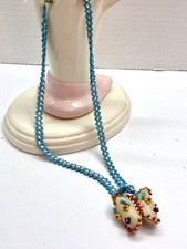 Vintage Seed Bead Leather Mocasins Native American Necklace