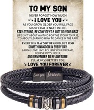 To My Son Gift for Son Bracelet Love from Mom, Dad Forever Birthday, Graduation
