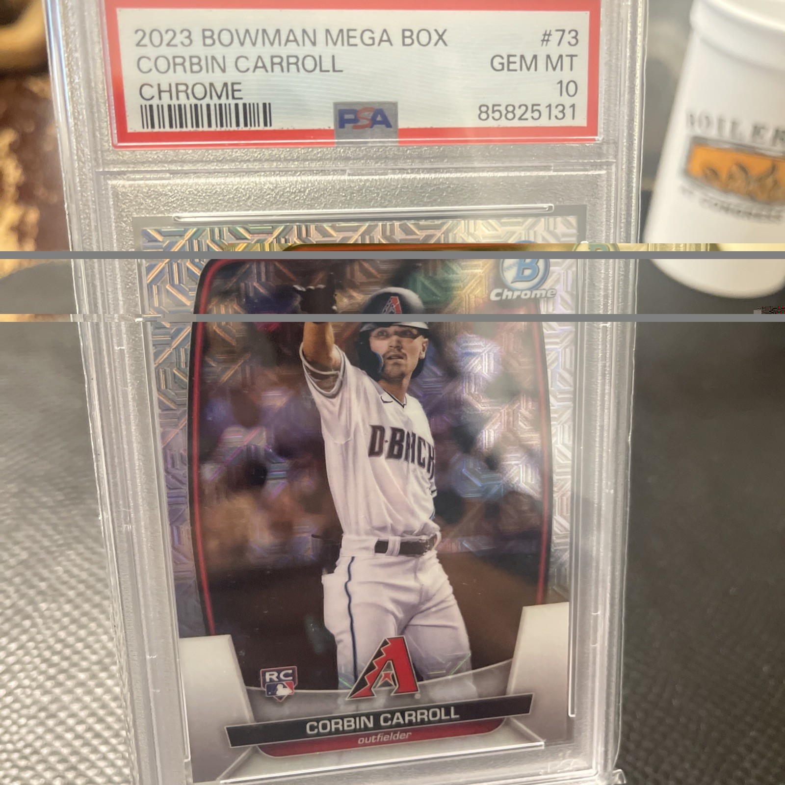 2023 Bowman Mega Box Corbin Carroll RC Mojo Refractor #73 Diamondbacks PSA 10 view 4