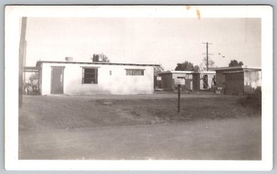 Vtg B&W Snapshot Small Flat Roof House Building Exterior Mailbox Yard 1965