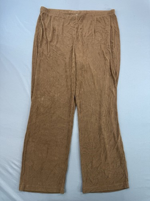#ad Chicos Travelers Pants Womens USA SZ 16 18S Brown Wide Leg Pull On Stretch Comfy $9.00
