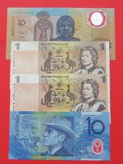 AUSTRALIA ( 1966 80 ) 2X1 & 2X10 DOLLARS HIGH COLLECTABLE RARE SCARCE BANKNOTES