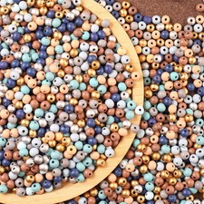 1000pcs Wooden Beads Wood Macrame Bead Farmhouse Colors Round Beads for DIY C...