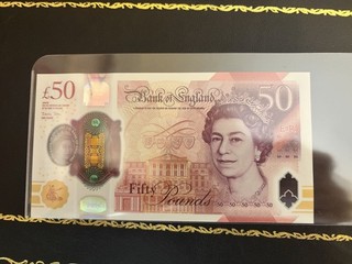 Gran Bretaña Elizabeth 50 libras polímero 2020 primeras emisiones prefijo AA CU