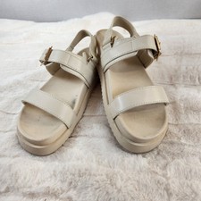 Steve Madden JWINIE-I Bone Platform Sandals Girls Size 4M Buckle Strappy