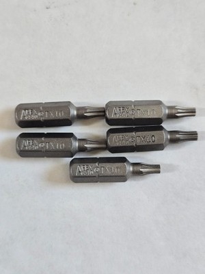 APEX 440-TX10, SET OF 5, 1/4'' HEX INSERT DRIVE TORX BIT