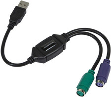 PS/2 Keyboard/Mouse to USB Converter Adapter, Black