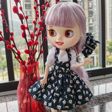 12" Factory Blyth Doll Purple Mixed Hair Jointed Body Smile Mouth With Outfits