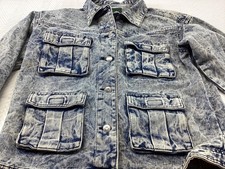 Wild Fable Jean Jacket Womens Small Denim Utility Stone Washed Y2K