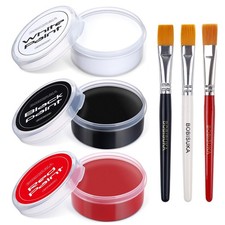 Large Capacity Black White Red Oil Face Body Paint Set with Brushes for Art, T
