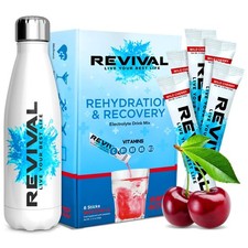 Revival Rapid Rehydration Starter Pack - 500ml Steel Water Bottle 1 x 6
