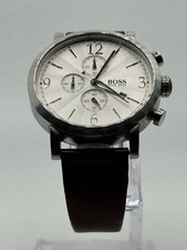 Hugo Boss Men's Chronograph Watch HB.23.1.14.2029 - White Dial & Hirsch Strap