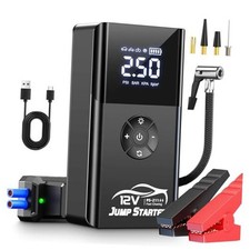 Jump Starter with Air Compressor, 8000A 180PSI, Portable Car Battery Jump black