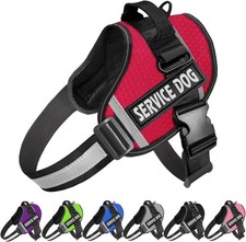 JSXD Dog Harness,No-Pull Service Harness with Handle Adjustable L, Red