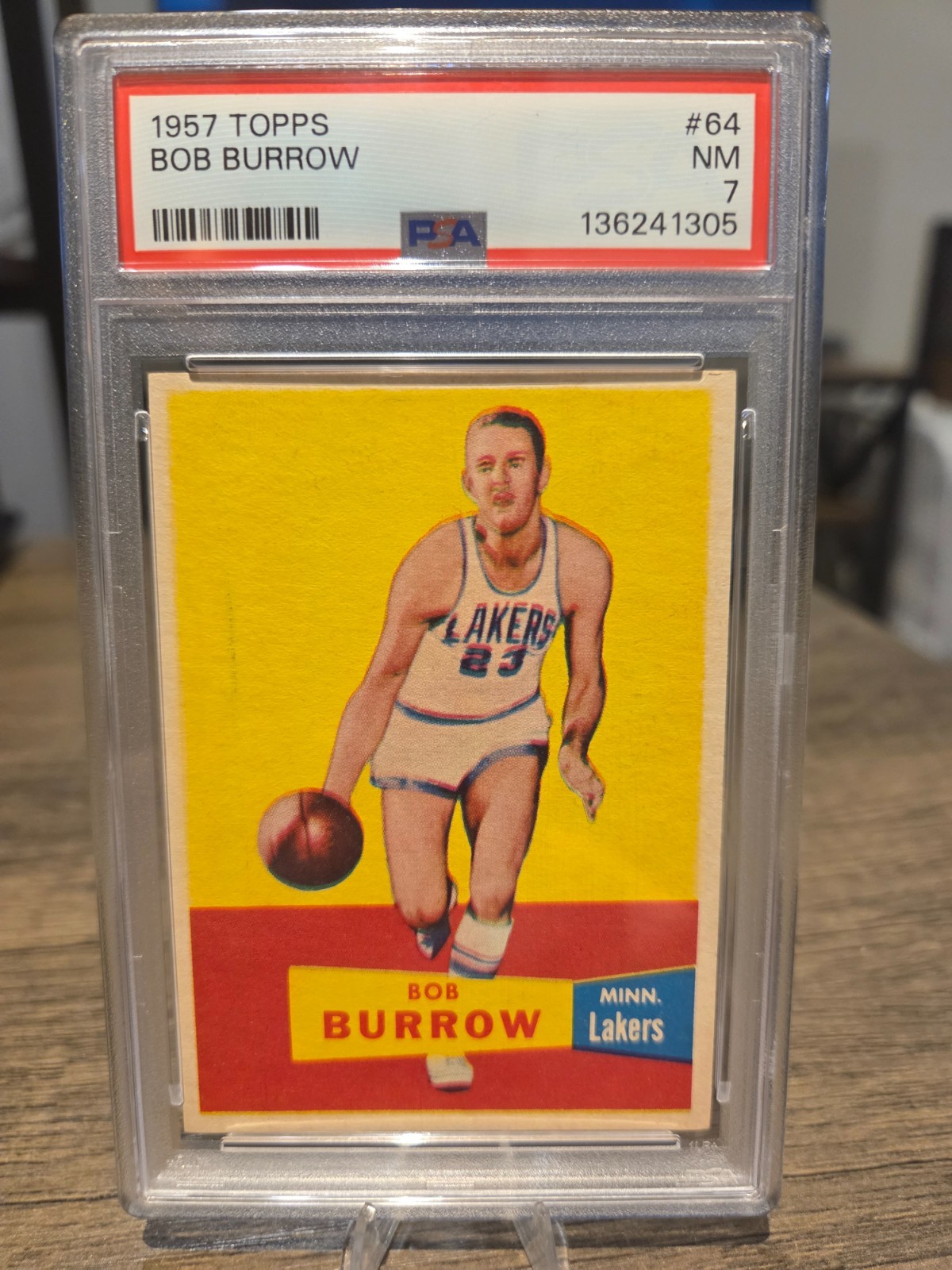 1957 Bob Burrow Topps #64 PSA 7 NM