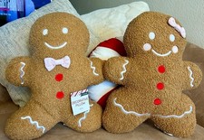 NEW RARE target Bullseye Gingerbread Man And Woman With Can  t Cane Pillow 14  