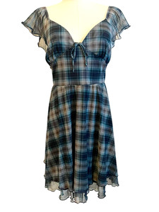 green robe dress Tristan Plaid Peter Pan Babydoll Dress main image 1