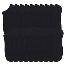 24 Pairs Men Women Black No Show Ankle Low Cut Quarter Sports Running Socks 9-11