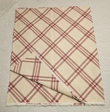 4yds + ~ ROBERT ALLEN HOME ~ Upholstery Fabric Cream Rose Plaid Cottagecore 2004