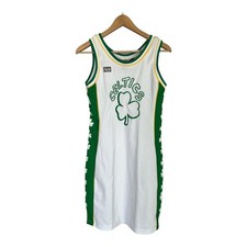 VINTAGE Boston Celtics NBA Hardwood Classics Retro White Green Jersey Dress Sz S