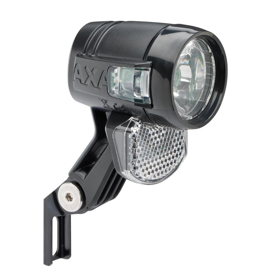 Fahrrad Dynamp Scheinwerfer 30 Lux AXA Blueline LED 30 Switch Schalter schwarz - Bild 1 von 4