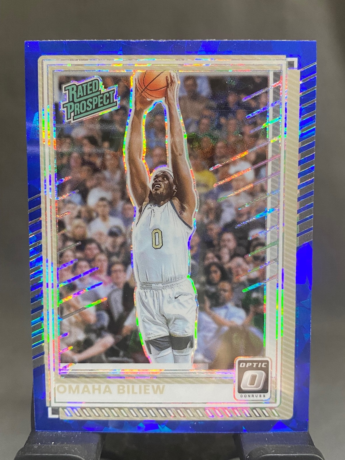 2025-26 Donruss #51 Omaha Biliew Optic Blue Cracked Ice