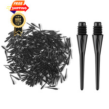 Vastarsky 300 Pack 2BA Thread Plastic Tip Dart Points, Premium Soft black