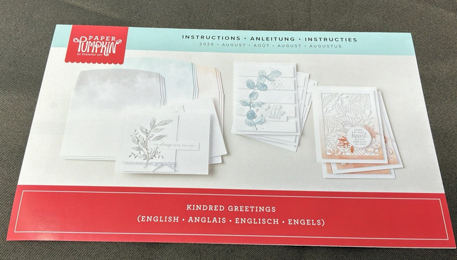 Stampin' Up! Paper Pumpkin KINDRED GREETINGS  August 2026 - FULL KIT