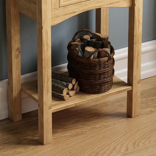 Corona Console Table 1 Drawer Shelf Hallway Solid Pine Storage Furniture Unit - Picture 6 of 7