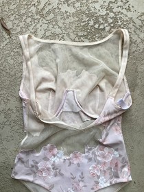 La Perla-4 Floral & Mesh Pink Sheer Bodysuit Size 38 Bustier Pin Up Romantic
