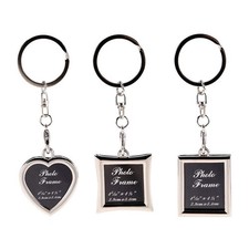 Photo Frame Keychain Set - 3PCs Stainless Steel Blank Picture Frame Key chain...