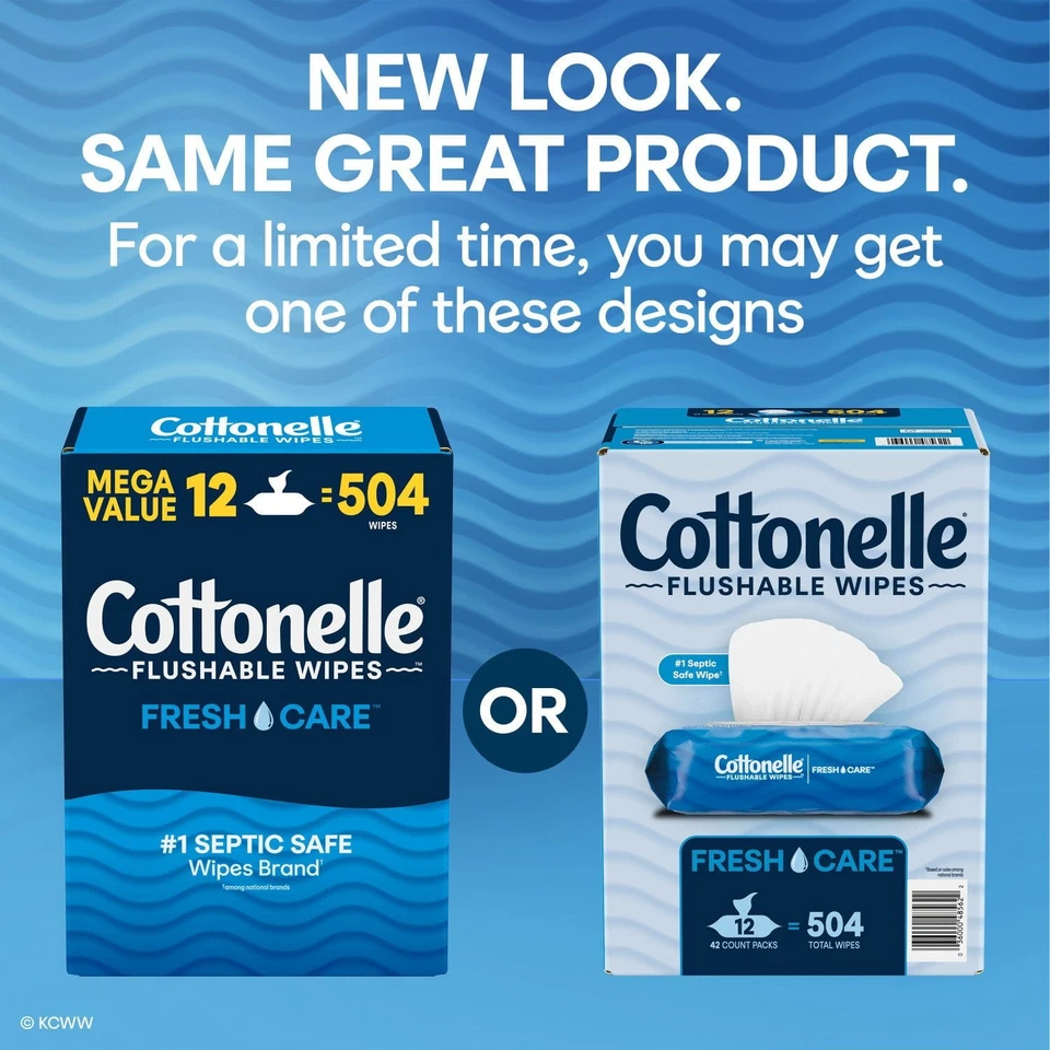 Cottonelle 新鲜护理可冲洗湿巾,504 克拉 — 第 2/4 张图片