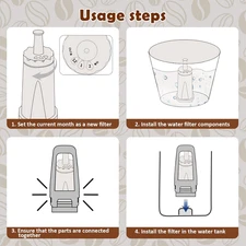 4 Pack Replacement Water Filter for Breville Oracle Touch BES990, Oracle BES9...