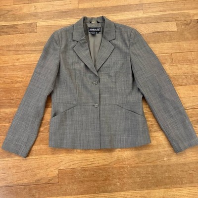 Harold's gray wool blend two button blazer jacket size 8 b56