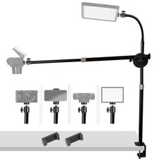 Camera Desk Mount Table Stand with Overhead Rotatable Extension Arm, Goosenec...