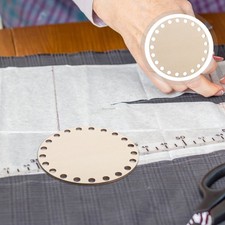 10 Pcs Hand-woven Basket Bottom Crochet Wood Base Bag Shaper Pad