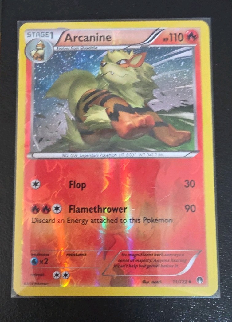 Arcanine Reverse Holo Pokémon TCG XY Breakpoint Card 11/122 LP