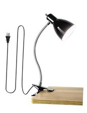 Desk lamp Eye-Caring Table Lamps, 360 Rotation Gooseneck Clip on Lamp Black