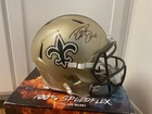 Drew Brees Autographed New Orleans Saints Full-Size Football Helmet  Replica HOF