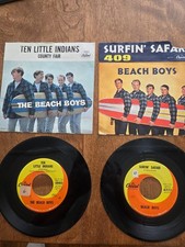 The Beach Boys 1962 Surfin' Safari and Ten Little Indians 45RPM's.