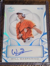 2024 LEAF TRINITY Will Gasparino PLATINUM AUTO #d 48/49 University of Texas SSP