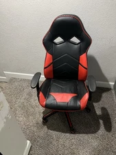 High-Back Black and Red Ergonomic Gaming Chair with Armrests MUST GO 