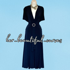 JOANNA HOPE RICH NAVY  MIDI JERSEY PARTY DRESS SIZE 22