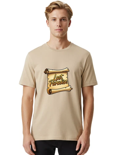 Lost-Paradise-7 Mens Graphic Tee, 100% Cotton, Casual Summer Wear - product listing photo